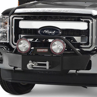 Fab Fours® - Small Frame Black Powder Coat Winch Mount with Hoop