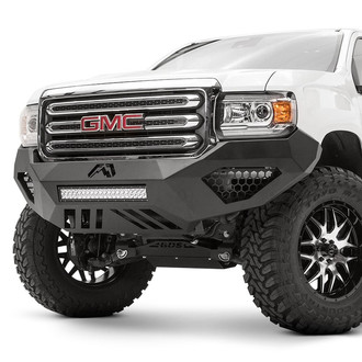 Fab Fours® - Vengeance Full Width Black Powder Coated Front HD Bumper