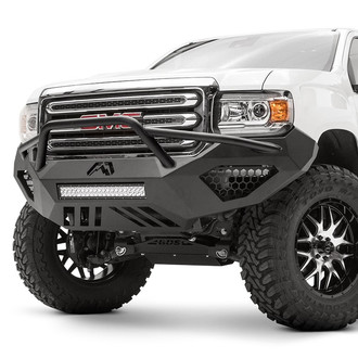 Fab Fours® - Vengeance Full Width Black Powder Coated Front HD Bumper with Pre-Runner Guard