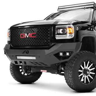 Fab Fours® - Vengeance Full Width Black Powder Coated Front HD Bumper