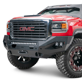 Fab Fours® - Matrix Full Width Black Powder Coated Front Winch HD Bumper