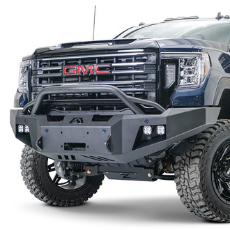 Fab Fours® - New Premium Full Width Black Powder Coated Front Winch HD Bumper