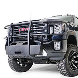 Fab Fours® - Full Frame Black Powder Coat Winch Mount with Full Grille Guard
