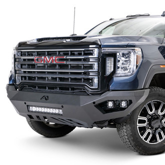 Fab Fours® - Vengeance Full Width Black Powder Coated Front HD Bumper