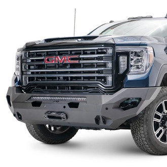 Fab Fours® - Matrix Full Width Black Powder Coated Front Winch HD Bumper