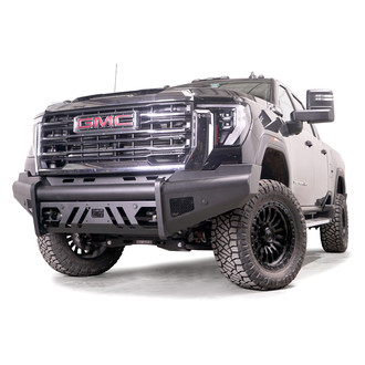 Fab Fours® - Black Steel Elite Full Width Black Powder Coated Front HD Bumper