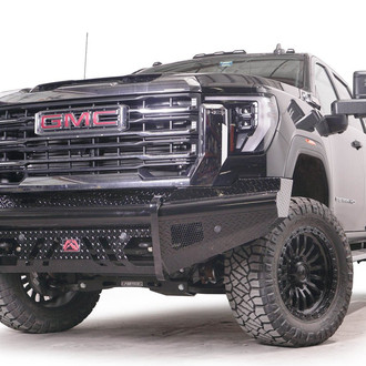 Fab Fours® - Black Steel Full Width Black Powder Coated Front HD Bumper