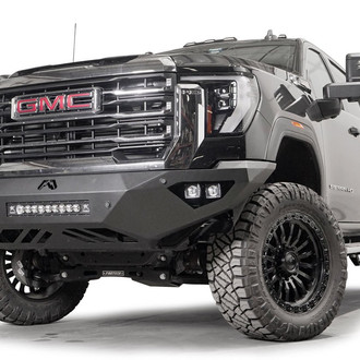 Fab Fours® - Vengeance Full Width Black Powder Coated Front HD Bumper