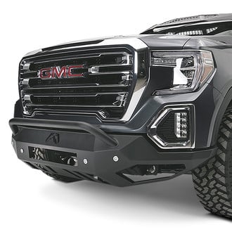 Fab Fours® - Vengeance Full Width Black Powder Coated Front HD Bumper with Pre-Runner Guard