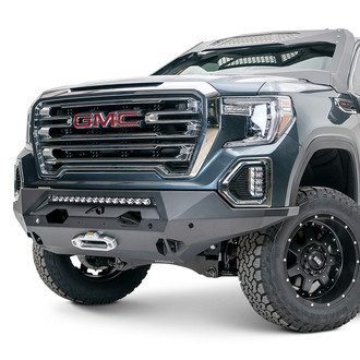 Fab Fours® - Matrix Full Width Black Powder Coated Front Winch HD Bumper