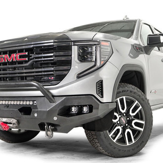 Fab Fours® - Matrix Full Width Raw Front Winch HD Bumper with Hoop