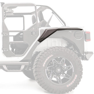 Fab Fours® - Grumper Black Rear Fender Flares