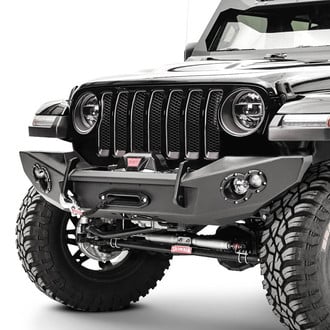 Fab Fours® - Lifestyle Full Width Black Powder Coated Front Winch HD Bumper