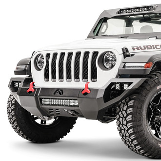 Fab Fours® - Vengeance Full Width Black Powder Coated Front HD Bumper