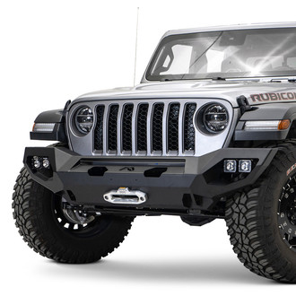 Fab Fours® - Matrix Full Width Black Powder Coated Front Winch HD Bumper