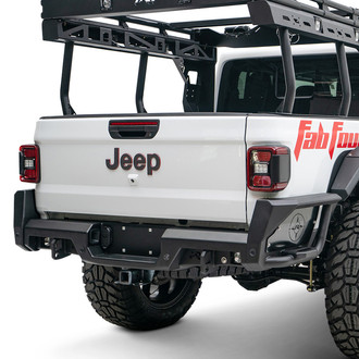 Fab Fours® - Full Width Black Powder Coated Rear HD Bumper