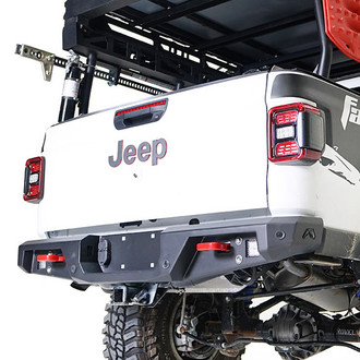 Fab Fours® - Standard Full Width Black Powder Coated Rear HD Bumper