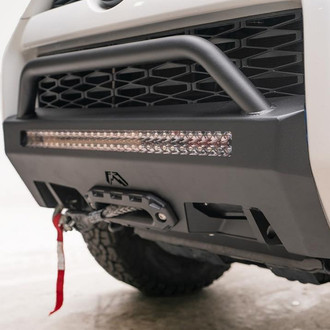 Fab Fours® - Small Frame Black Powder Coat Winch Mount with Hoop