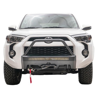 Fab Fours® - Full Frame Black Powder Coat Winch Mount with Full Grille Guard