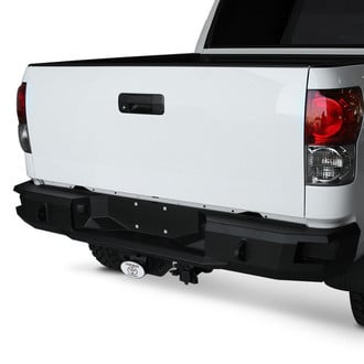 Fab Fours® - Premium Full Width Black Powder Coated Rear HD Bumper