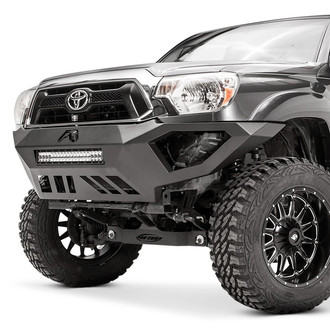 Fab Fours® - Vengeance Full Width Black Powder Coated Front HD Bumper