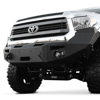 Fab Fours® - Premium Full Width Black Powder Coated Front Winch HD Bumper