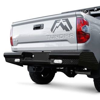 Fab Fours® - Black Steel Full Width Black Powder Coated Rear HD Bumper