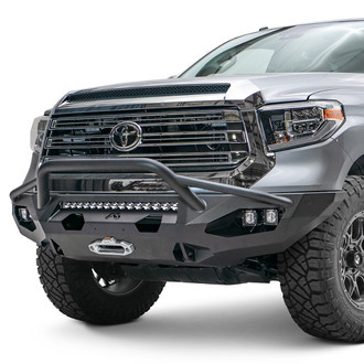 Fab Fours® - Matrix Full Width Black Powder Coated Front Winch HD Bumper with Pre-Runner Guard