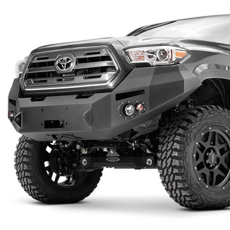 Fab Fours® - Premium Full Width Black Powder Coated Front Winch HD Bumper