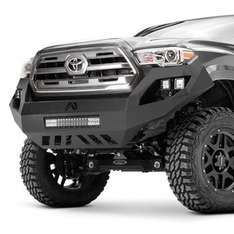 Fab Fours® - Vengeance Full Width Black Powder Coated Front HD Bumper