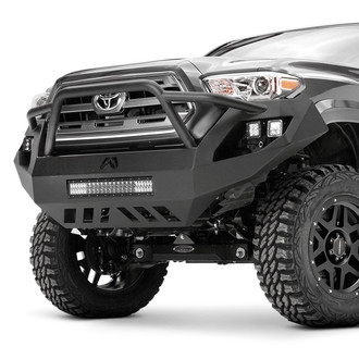 Fab Fours® - Vengeance Full Width Black Powder Coated Front HD Bumper with Pre-Runner Guard