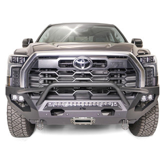 Fab Fours® - Matrix Full Width Black Powder Coated Front Winch HD Bumper with Pre-Runner Guard