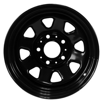 Factory Steel® - 8-Slot Black 15x8 Steel Factory Wheel