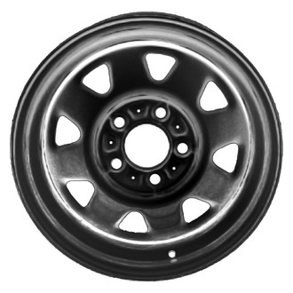 Factory Steel® - 8-Slot Black 15x7 Steel Factory Wheel
