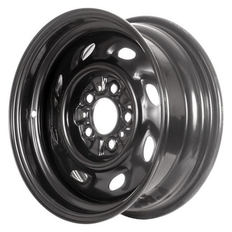 Factory Steel® - 8-Slot Black 15x6 Steel Factory Wheel