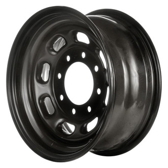 Factory Steel® - 8-Slot Black 16x7 Steel Factory Wheel