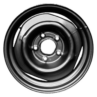 Factory Steel® - 4-Slot Black 15x6 Steel Factory Wheel