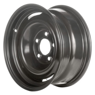 Factory Steel® - 4-Slot Black 15x7 Steel Factory Wheel