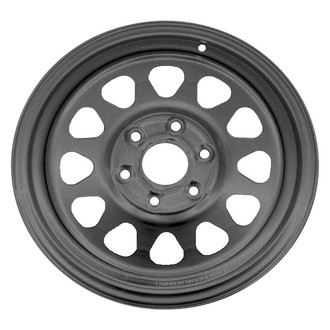 Factory Steel® - 12-Slot Black 17x8 Steel Factory Wheel