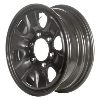 Factory Steel® - 6-Slot Black 15x5.5 Steel Factory Wheel
