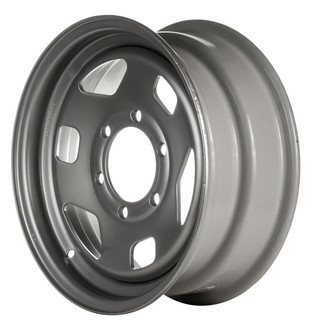 Factory Steel® - 6-Slot Silver 15x6 Steel Factory Wheel