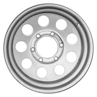 Factory Steel® - 9-Slot Silver 15x6 Steel Factory Wheel