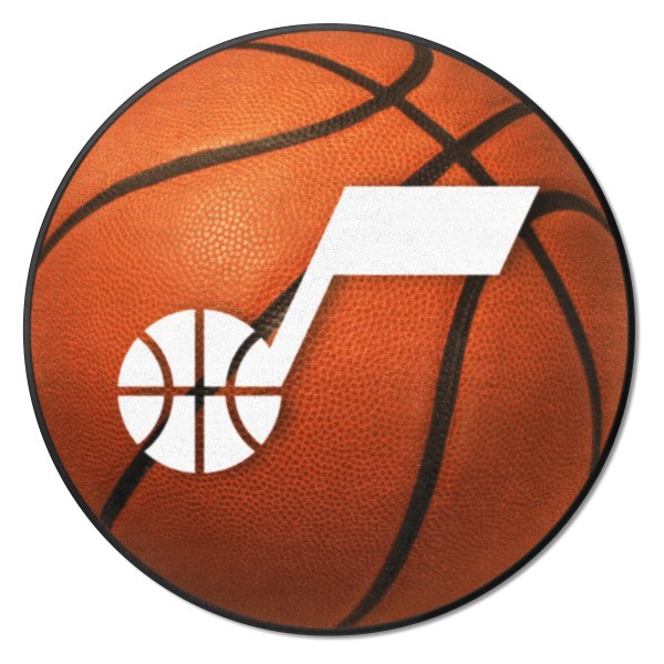 FanMats® - Utah Jazz 27" Dia Nylon Face Basketball Ball Floor Mat with "Music Note" Logo