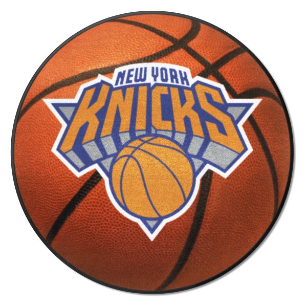 FanMats® - New York Knicks 27" Dia Nylon Face Basketball Ball Floor Mat with "New York Knicks Icon" Logo