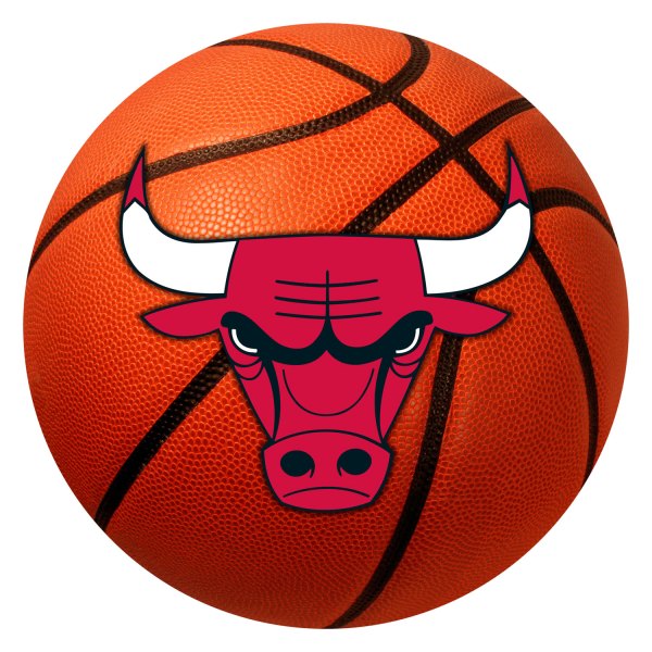 FanMats® - Chicago Bulls 27" Dia Nylon Face Basketball Ball Floor Mat with "Bull" Logo