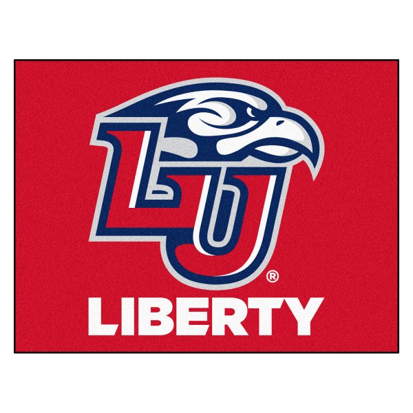 FanMats® - Liberty University 33.75" x 42.5" Red Nylon Face All-Star Floor Mat with "LU & Sparky" Logo & Wordmark