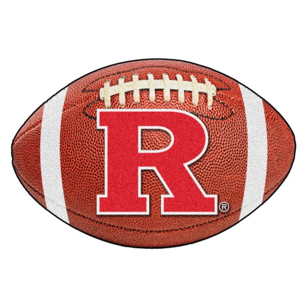 FanMats® - Rutgers University 20.5" x 32.5" Nylon Face Football Ball Floor Mat with "Block R" Logo