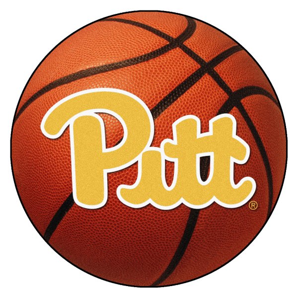 FanMats® - University of Pittsburgh 27" Dia Nylon Face Basketball Ball Floor Mat with "Script Pitt" Logo