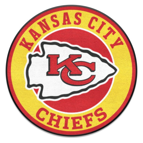 FanMats® - Kansas City Chiefs 27" Dia Nylon Face Floor Mat with "KC Arrow" Logo