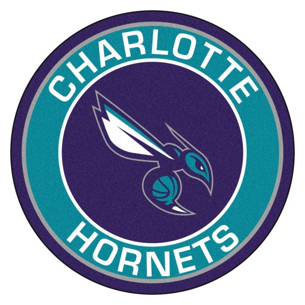 FanMats® - Charlotte Hornets 27" Dia Nylon Face Floor Mat with "Hornet" Partial Logo